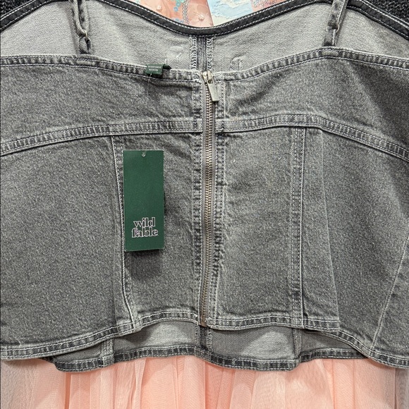 Wild Fable Women's Denim Buckle Corset Tank Top - Wild Fable™ Gray Wash - Picture 3 of 3